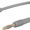 Measuring lead with (2 mm plug, spring-loaded, straight) to (2 mm plug, spring-loaded, straight), 600 mm, gray, PVC, 0.5 mm², 28