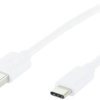 Przyłącze komputerowe USB A / USB C, biały, długość 1m