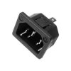 Martin Kaiser 753/sw IEC Connector 2+PE Pins 10A Black Vertical Mount
