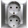 IMPRESJA Gniazdo podwójne z/u Schuko srebrne GP-2YS/18