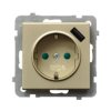 Sonata Gniazdo pojedyncze z uziemieniem schuko z przesłonami torów prądowych z ładowarką USB szampański złoty GP-1RSPUSB/m/39