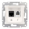 SEDNA Gniazdo telefoniczno-komputerowe RJ11 RJ45 kat.6 krem SDN5200123 SCHNEIDER ELECTRIC