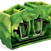 Conductor center terminal, 1 pole, 0.08-2.5 mm², clamping points: 4, green/yellow, cage clamp, 264-357