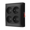 SIMON AQUACLICK Gniazdo poczwórne z uziemieniem z wyłącznikiem zaciski śrubowe IP20 czarny ACGZN4W1/49 KONTAKT SIMON