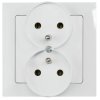 Premium Gniazdo wtyczkowe podwójne 2x2P+Z z zabezpieczeniem przepięciowym kolor biały GPT-6Z Pr BI