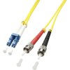 LINDY 47460 LC to ST Singlemode OS2 9/125 Fiber Optic Patch Cable 1m Yellow