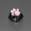 Black Aluminum Kitty Paw Keycap with Pink Silicone Toes