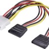 Renkforce zasilanie adapter Y [1x złącze męskie IDE 4-pin - 2x złącze żeńskie zasilania SATA] 0.16 m czarny, czerwony, ż