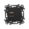 Simon 24 Gniazdo komputerowe pojedyncze RJ45 kategoria 6 czarny mat N61.01/49