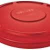 Pokrywa kosza, średnica: 565mm, Czerwony, PE, do uzytku z: Pojemnik BRUTE 121,1 l, pojemniki BRUTE 2632, Brute