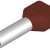 Insulated wire end ferrule, 10 mm², 30 mm/18 mm long, brown, 9037720000