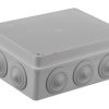 Puszka n/t hermetyczna 190x140x70 10 dławików IP65 szara S-BOX 406