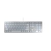 Klawiatura przewodowa, kolor: Silver, White, USB, QWERTY, Cherry