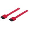 Manhattan 340700 SATA Data Cable, 7-Pin, 50cm, Male to Male, 6 Gbps Red, Lifeti