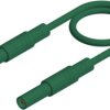 Measuring lead with (4 mm plug, spring-loaded, straight) to (4 mm plug, spring-loaded, straight), 0.5 m, green, silicone, 1.0 mm