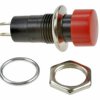 Przełącznik; przyciskowy; PBS16AR; ON-OFF; czerwony; bez podświetlenia; do lutowania; 2 pozycje; 1A; 250V AC; 12mm; 26mm