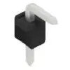 Pin header, 1 pole, pitch 2.54 mm, angled, black, 10057925