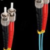BS77901/3 FO patch cable, duplex, ST / ST, 50/125µ, OM3, aqua, 1m
