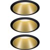 Paulmann 93404 Cole Flush Mount Light 3-Piece Set LED 6W Black/Gold