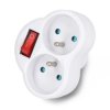 Rozgałęźnik elektryczny - 2 gniazda z włącznikiem - biały - DPM P904W