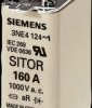 NH fuse NH0, 160 A, aR, 440 V (DC), 1 kV (AC), 100 kA breaking capacity, 3NE4124