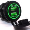 Podwójna ładow.samoch.USB;5V;2x2.1A 12V;podśw.zielony;otw.29mm;gniazdo