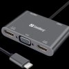 136-35 Adapter USB-C > 2 x HDMI + VGA + USB 3.0 + PD, 4K