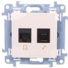 Simon 10 Gniazdo Rj45 Kat 6 + Gniazdo Telefoniczne Rj12 Kremowe C6t.01/41