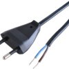 Connection cable, Europe, plug type C, straight on open end, H03VVH2-F2x0.75 mm², black, 1.5 m, 0L06602