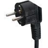 Power cord, round, Europe, plug type E + F, angled on C13 socket, straight, H05VV-F3G0.75 mm², black, 0.6 m, 7102-0,6M