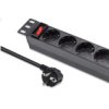 Qoltec Aluminiowa Listwa Zasilająca Pdu Do Rack 10 1U 16A 4Xschuko 1.8M