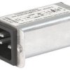 IEC plug C20, 50 to 60 Hz, 16 A, 250 VAC, 300 µH, faston plug 6.3 mm, C20F.0121