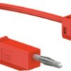 Measuring lead with (2 mm plug, spring-loaded, straight) to (2 mm plug, spring-loaded, straight), 600 mm, red, PVC, 0.5 mm², CAT
