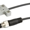 Czujnik indukcyjny 9,5x24x23mm zabudowany Sn: 2mm 10-30V DC PNP NO złącze kablowe M8 3pin 0,3m IB98E314
