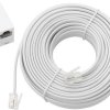 Kabel przedłużacz telefoniczny RJ11 bialy 15m