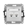 ICON Mechanizm gniazda komputerowego podwójnego 2xRJ45, kat. 6A, 8-stykowy srebrny metalik 7IGK-8