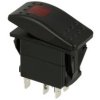 Przełącznik; klawiszowy (kołyskowy); A-667R; ON-OFF; 2 tory; czerwony; podświetlenie LED 12-24V; czerwony; bistabilny; konektory