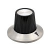 Gałka z kołnierzem do potencjometru na oś 6mm - 29x18mm - czarno-srebrna - RN-113B