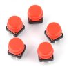 Tact Switch 12x12mm z nasadką - grzybek czerwony - 5szt