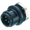 Panel plug, 2 pole, solder connection, bayonet locking, straight, 09 0973 00 02