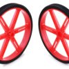 Pololu Wheel for Standard Servo Splines (25T, 5.8mm) - 90×10mm, Red, 2-Pack