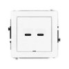 DECO Mechanizm gniazda podwójnego 2xUSB C-C, bez pola opisowego, biały mat 25DGUSBBO-8