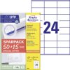 Avery-Zweckform 6602 Etykieta uniwersalna 70 x 36 mm Papier biały 1560 szt. Trwały Drukarka Laserowa, kolorowa, Drukarka