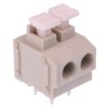 2-Way 5.00mm Screwless PCB Terminal Block Grey 10A 300V