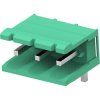 Pin header, 3 pole, pitch 5 mm, angled, green, 282811-3