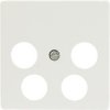 Cover plate, 4-fold, 55 x 55 mm, titan white, for TV/RF/SAT connection, 5TG2565-1