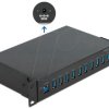 64112 USB 3.0 10-port 10-inch industrial hub, black