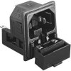 Combination element plug C14, 3 pole, snap-in, plug-in connection, black, PF0033/15/63