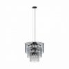 Elegancka lampa wisząca z szklanym kloszem NIRA czarna, do stylowego salonu - MD3523-14L-EBCN Zuma Line