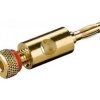 Wtyk bananowy; 4mm; W-WB-4-R; nieizolowany/czerwony ring; 43m; przykręcany; mosiądz złocony; Goobay; RoHS